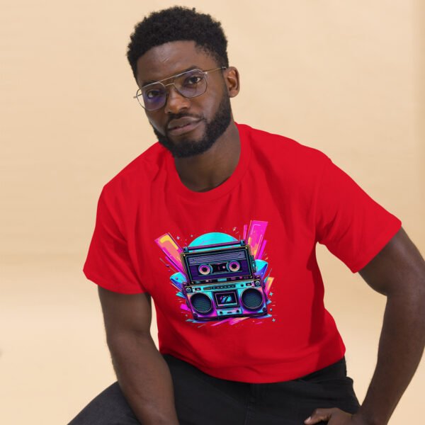 Retro Boombox - Neon 80s Music Design - Unisex classic tee - Image 6