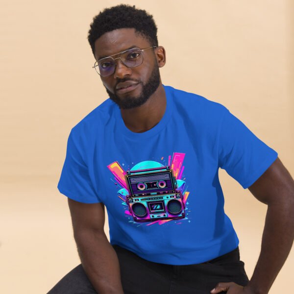 Retro Boombox - Neon 80s Music Design - Unisex classic tee - Image 8