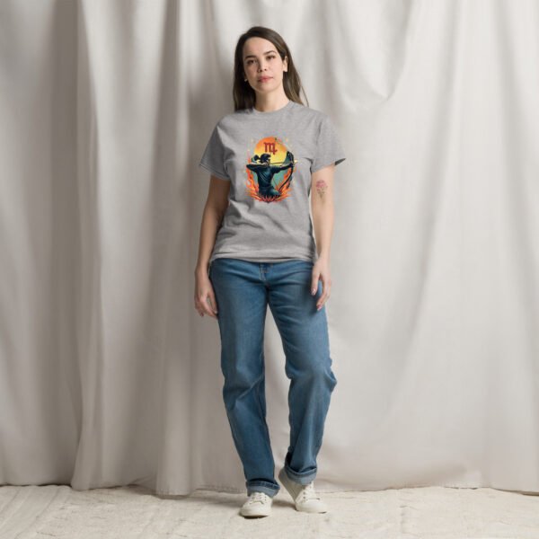 Sagittarius Zodiac Design - Archer with Fiery Determination - Unisex classic tee - Image 6