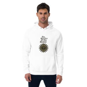 The Sacrifice of the Savior Sweatshirt Design - Unisex eco raglan hoodie