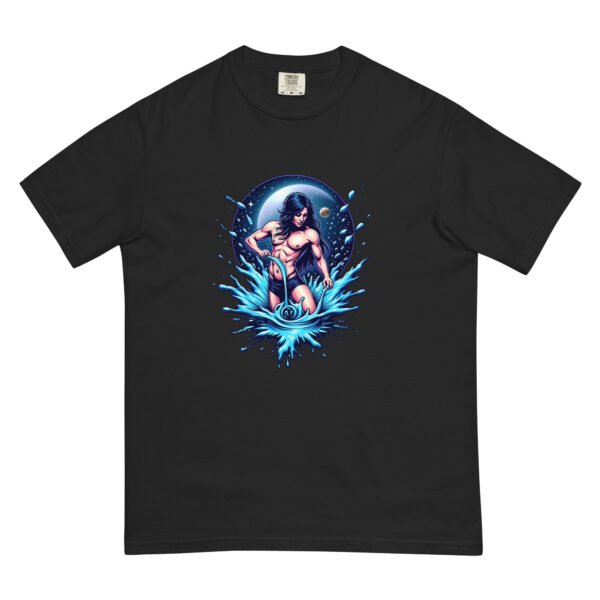 Aquarius Zodiac Design - Water Bearer in Action - Unisex garment-dyed heavyweight t-shirt