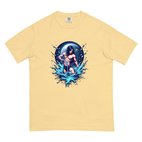 Aquarius Zodiac Design - Water Bearer in Action - Unisex garment-dyed heavyweight t-shirt - Image 11