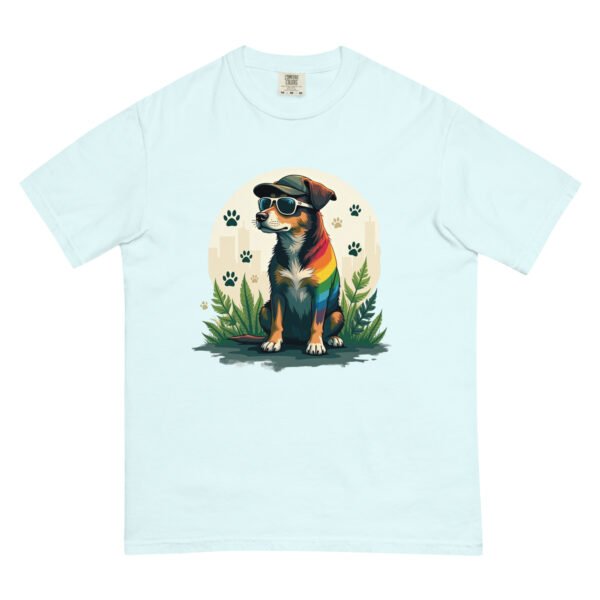 Cool Dog with Sunglasses and Rainbow Style - Unisex garment-dyed heavyweight t-shirt - Image 15