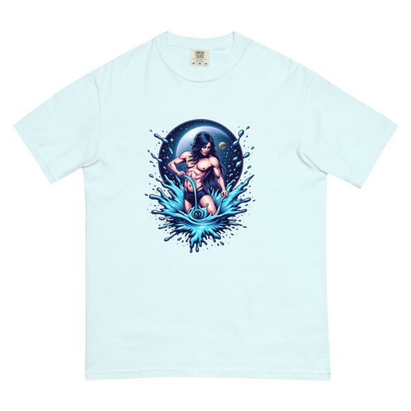 Aquarius Zodiac Design - Water Bearer in Action - Unisex garment-dyed heavyweight t-shirt - Image 15