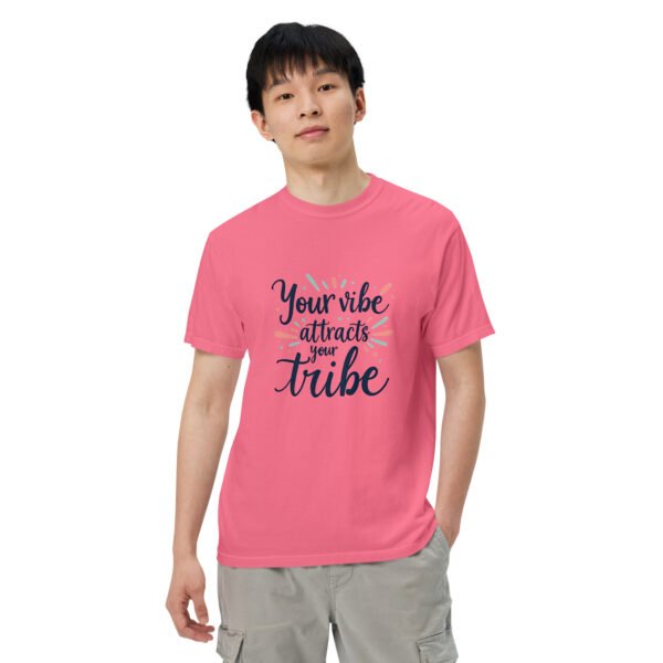 Your Vibe Attracts Your Tribe" Inspirational Design - Unisex garment-dyed heavyweight t-shirt - Image 19