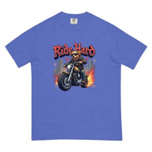 Ride Hard - Fierce Biker Dog Graphic - Unisex garment-dyed heavyweight t-shirt