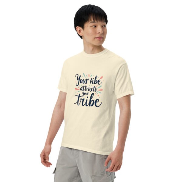 Your Vibe Attracts Your Tribe" Inspirational Design - Unisex garment-dyed heavyweight t-shirt - Image 69