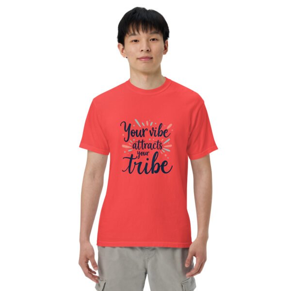 Your Vibe Attracts Your Tribe" Inspirational Design - Unisex garment-dyed heavyweight t-shirt