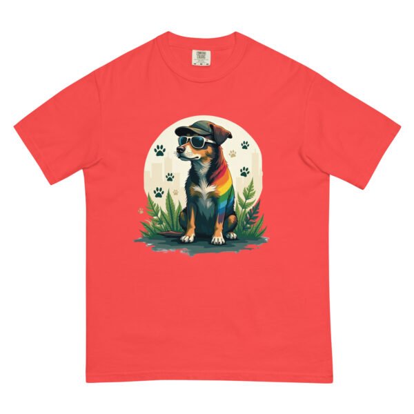 Cool Dog with Sunglasses and Rainbow Style - Unisex garment-dyed heavyweight t-shirt - Image 7