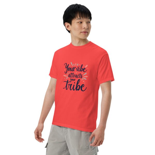 Your Vibe Attracts Your Tribe" Inspirational Design - Unisex garment-dyed heavyweight t-shirt - Image 6