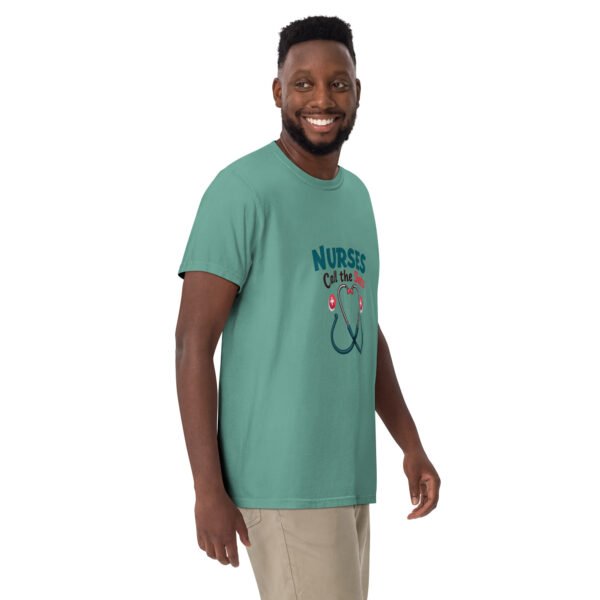 Nurses Call the Shots Stethoscope Design - Unisex garment-dyed heavyweight t-shirt - Image 2