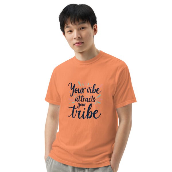 Your Vibe Attracts Your Tribe" Inspirational Design - Unisex garment-dyed heavyweight t-shirt - Image 31