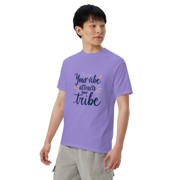 Your Vibe Attracts Your Tribe" Inspirational Design - Unisex garment-dyed heavyweight t-shirt - Image 13