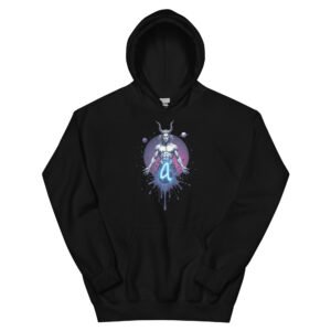 Capricorn Zodiac Design - Cosmic Goat-Horned Figure - Unisex Hoodie