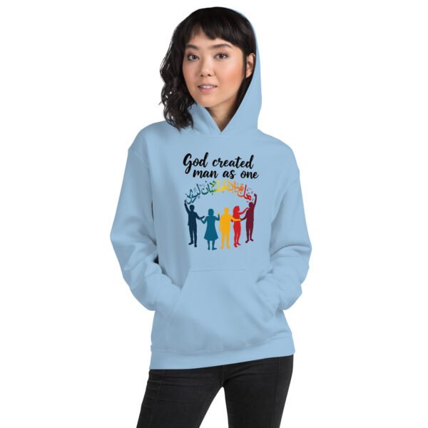 God Created Man as One Graphic Tee | Unity and Diversity Design - Unisex Hoodie - Image 5