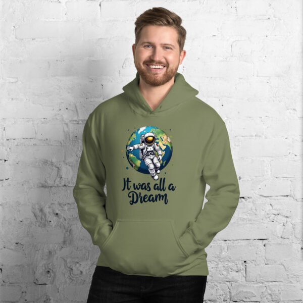 It Was All a Dream" Astronaut Floating Over Earth Design - Unisex Hoodie - Image 13