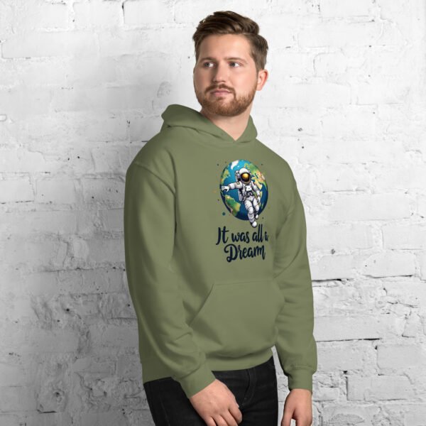 It Was All a Dream" Astronaut Floating Over Earth Design - Unisex Hoodie - Image 16