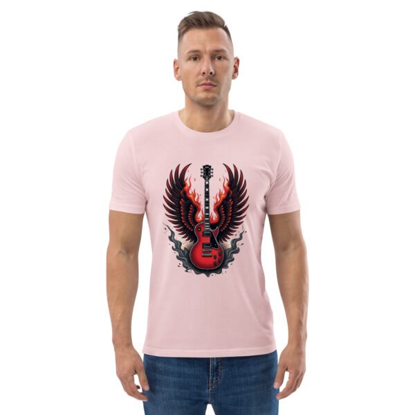 "Flaming Guitar Sweatshirt with Wings Design" - Unisex organic cotton t-shirt - Image 50
