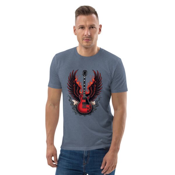 "Flaming Guitar Sweatshirt with Wings Design" - Unisex organic cotton t-shirt - Image 17