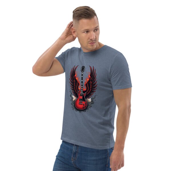 "Flaming Guitar Sweatshirt with Wings Design" - Unisex organic cotton t-shirt - Image 22
