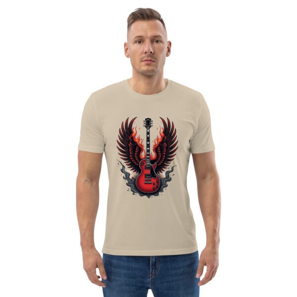 "Flaming Guitar Sweatshirt with Wings Design" - Unisex organic cotton t-shirt - Image 34