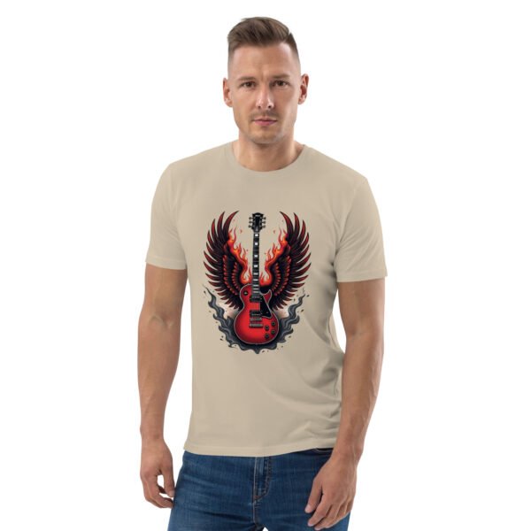 "Flaming Guitar Sweatshirt with Wings Design" - Unisex organic cotton t-shirt - Image 33