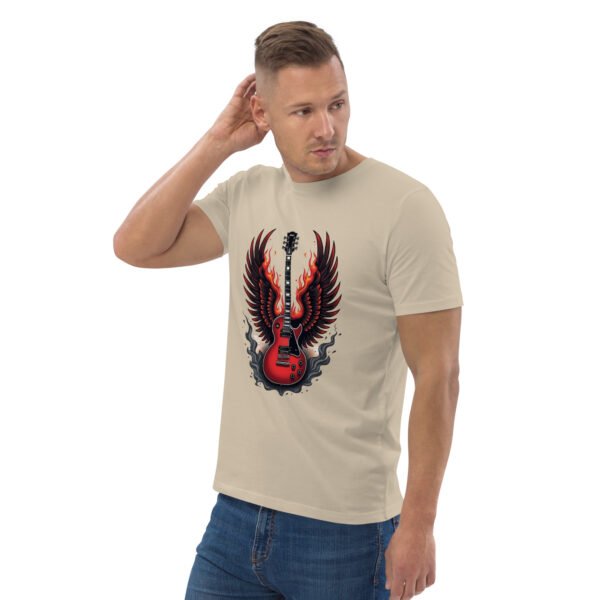 "Flaming Guitar Sweatshirt with Wings Design" - Unisex organic cotton t-shirt - Image 38