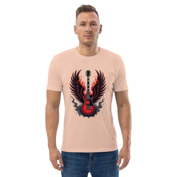 "Flaming Guitar Sweatshirt with Wings Design" - Unisex organic cotton t-shirt - Image 42