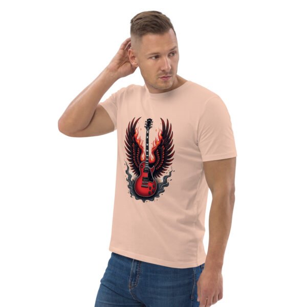 "Flaming Guitar Sweatshirt with Wings Design" - Unisex organic cotton t-shirt - Image 46