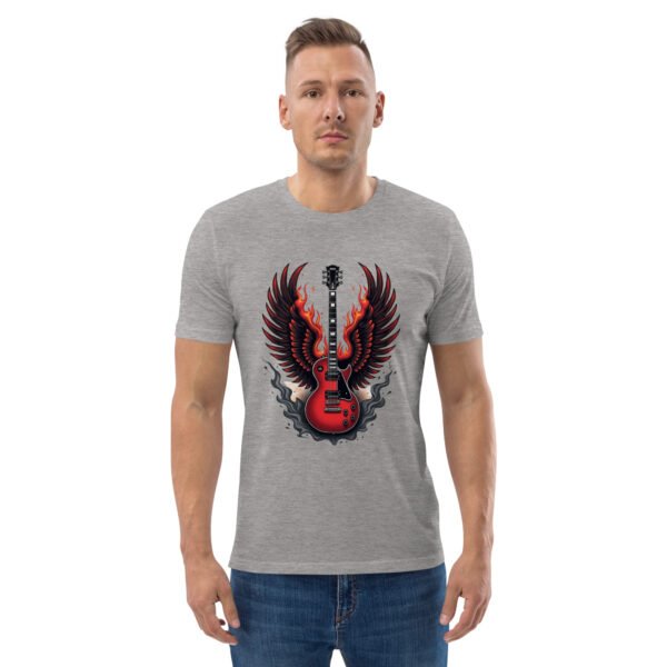 "Flaming Guitar Sweatshirt with Wings Design" - Unisex organic cotton t-shirt - Image 26
