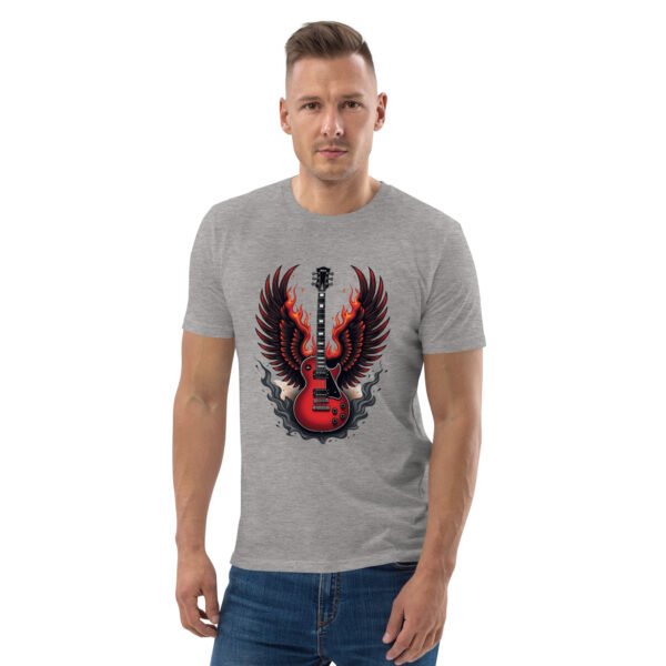 "Flaming Guitar Sweatshirt with Wings Design" - Unisex organic cotton t-shirt - Image 25