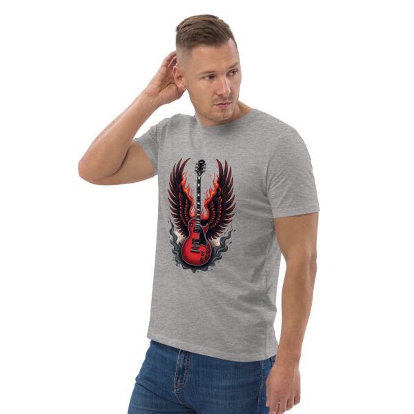 "Flaming Guitar Sweatshirt with Wings Design" - Unisex organic cotton t-shirt - Image 30