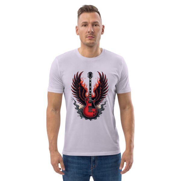 "Flaming Guitar Sweatshirt with Wings Design" - Unisex organic cotton t-shirt - Image 58