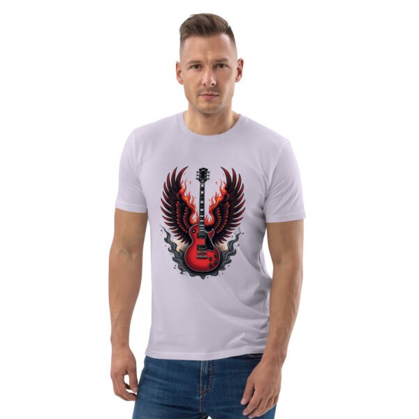 "Flaming Guitar Sweatshirt with Wings Design" - Unisex organic cotton t-shirt - Image 57