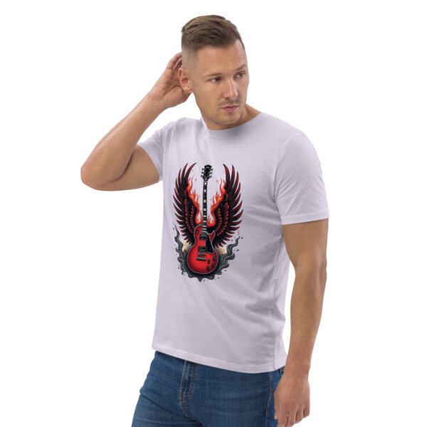 "Flaming Guitar Sweatshirt with Wings Design" - Unisex organic cotton t-shirt - Image 62
