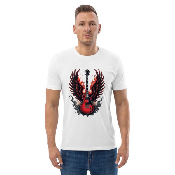 "Flaming Guitar Sweatshirt with Wings Design" - Unisex organic cotton t-shirt - Image 66