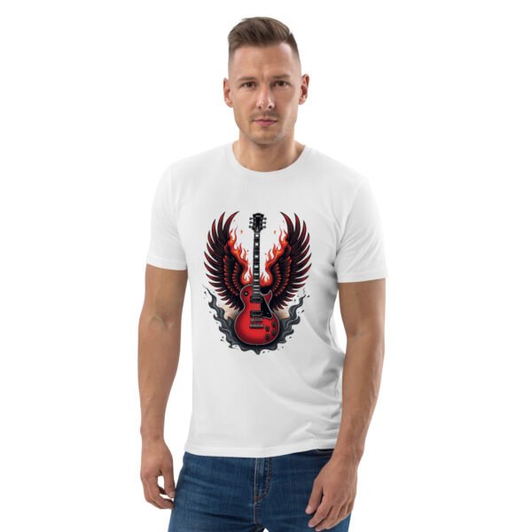 "Flaming Guitar Sweatshirt with Wings Design" - Unisex organic cotton t-shirt - Image 65