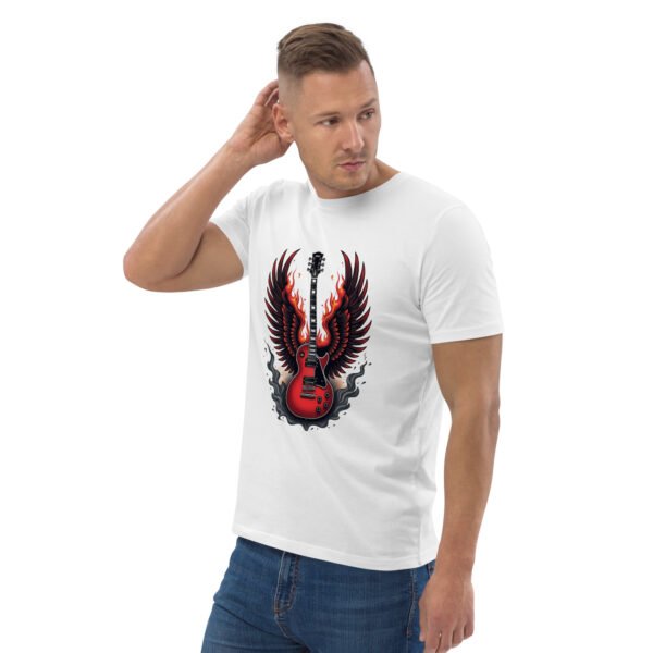 "Flaming Guitar Sweatshirt with Wings Design" - Unisex organic cotton t-shirt - Image 70