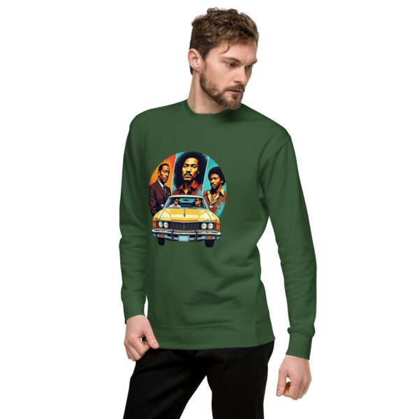 "Retro Vibes Sweatshirt with Vintage Car and Classic Style" - Unisex Premium Sweatshirt - Image 3