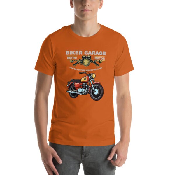 Retro Biker Garage T-Shirt – Classic Motorcycle Enthusiast Tee - Unisex t-shirt - Image 9