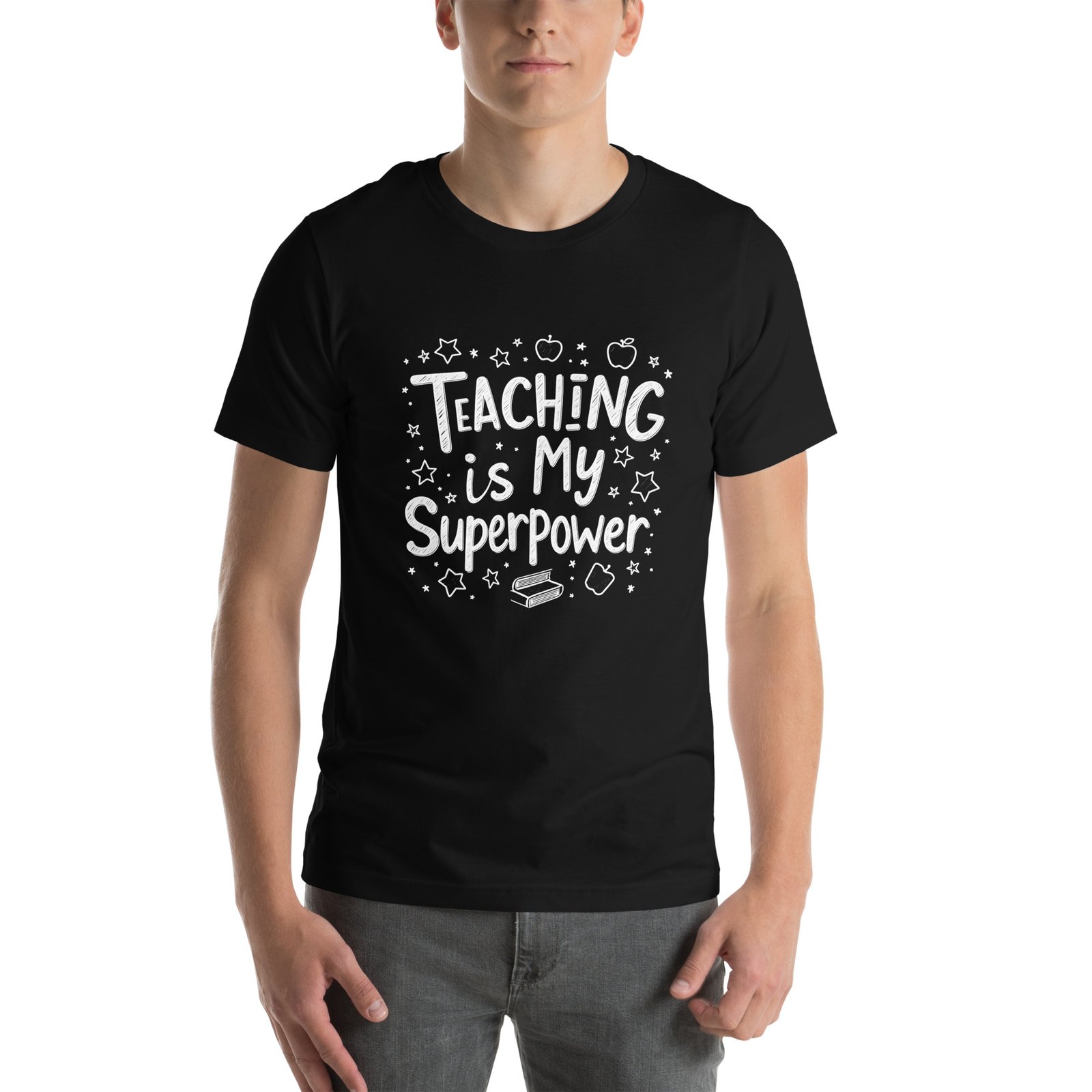 Teaching is My Superpower Chalkboard Design - Unisex t-shirt - Image 7