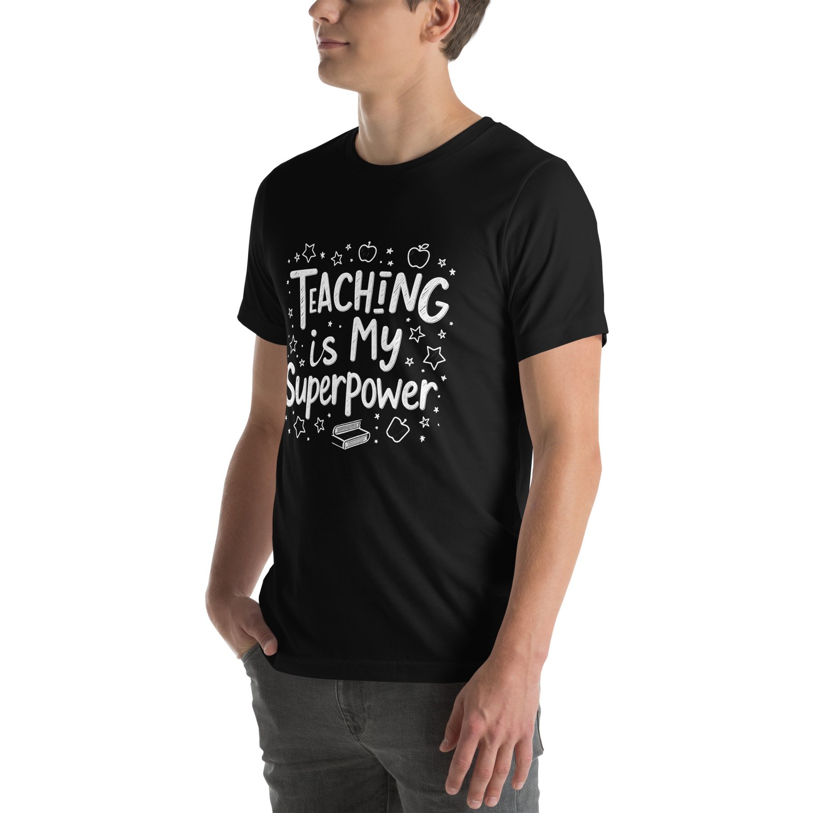 Teaching is My Superpower Chalkboard Design - Unisex t-shirt - Image 10