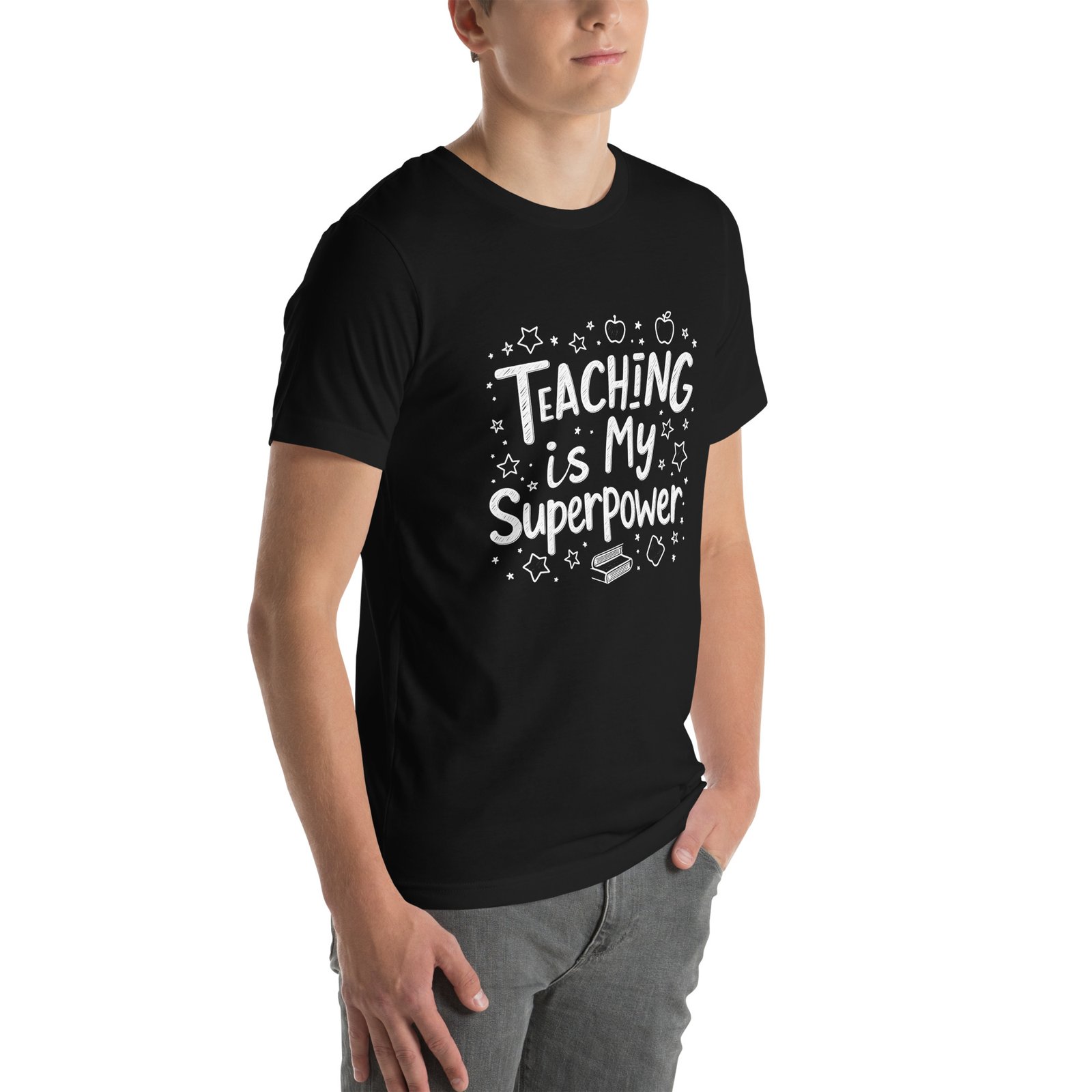 Teaching is My Superpower Chalkboard Design - Unisex t-shirt - Image 12