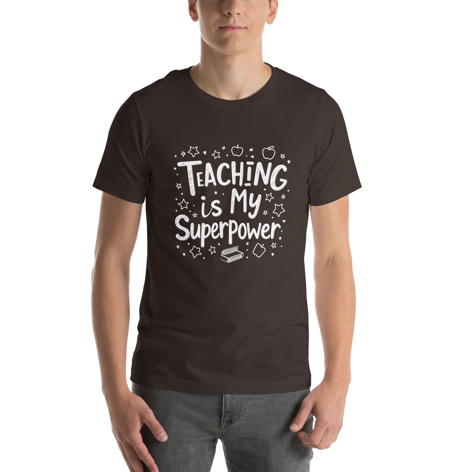Teaching is My Superpower Chalkboard Design - Unisex t-shirt - Image 37