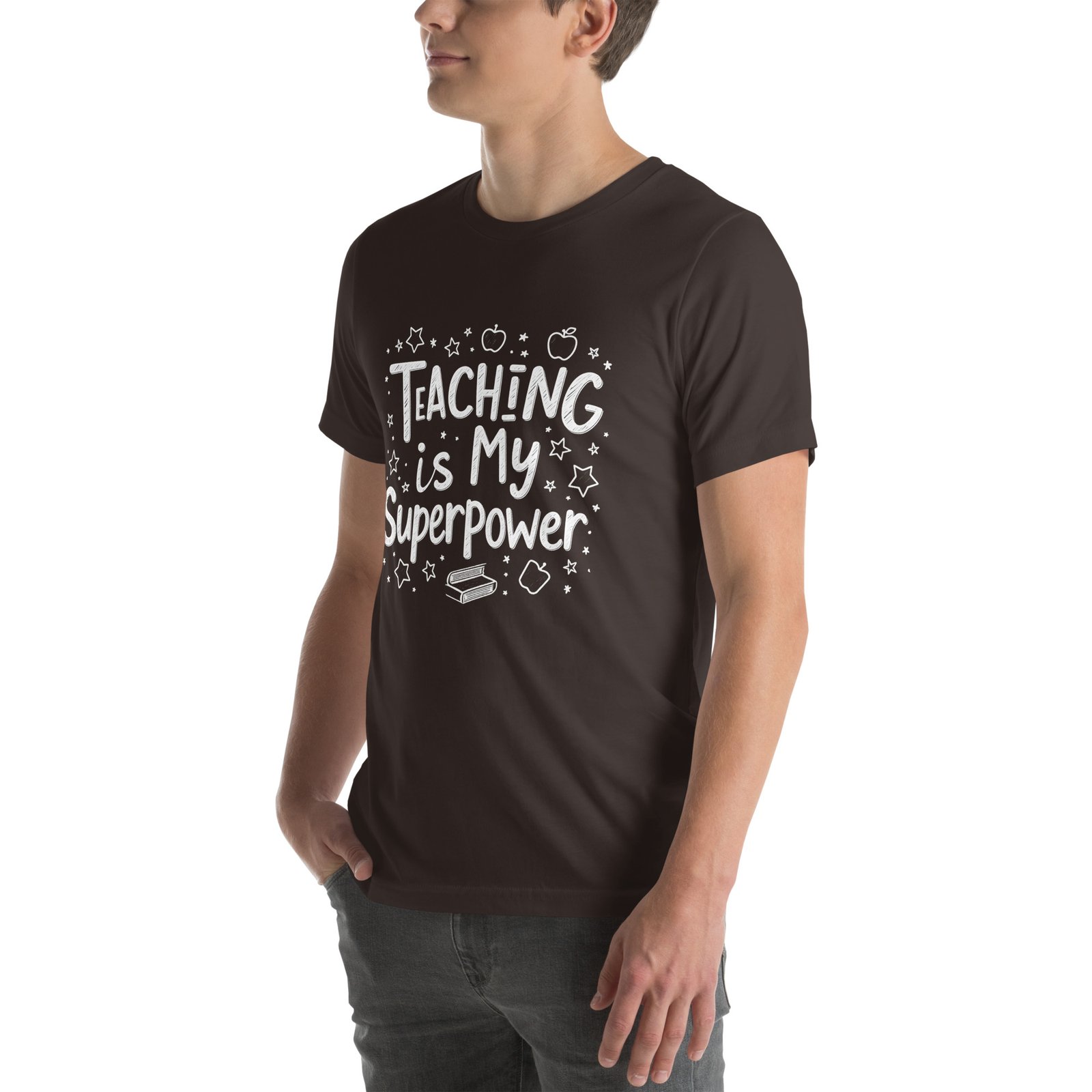 Teaching is My Superpower Chalkboard Design - Unisex t-shirt - Image 40