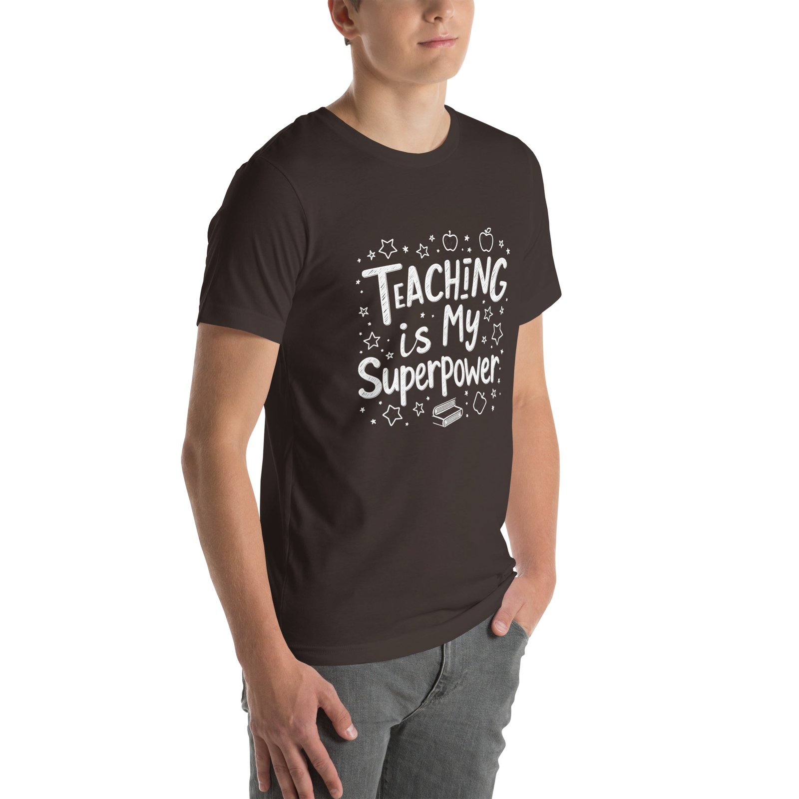 Teaching is My Superpower Chalkboard Design - Unisex t-shirt - Image 42