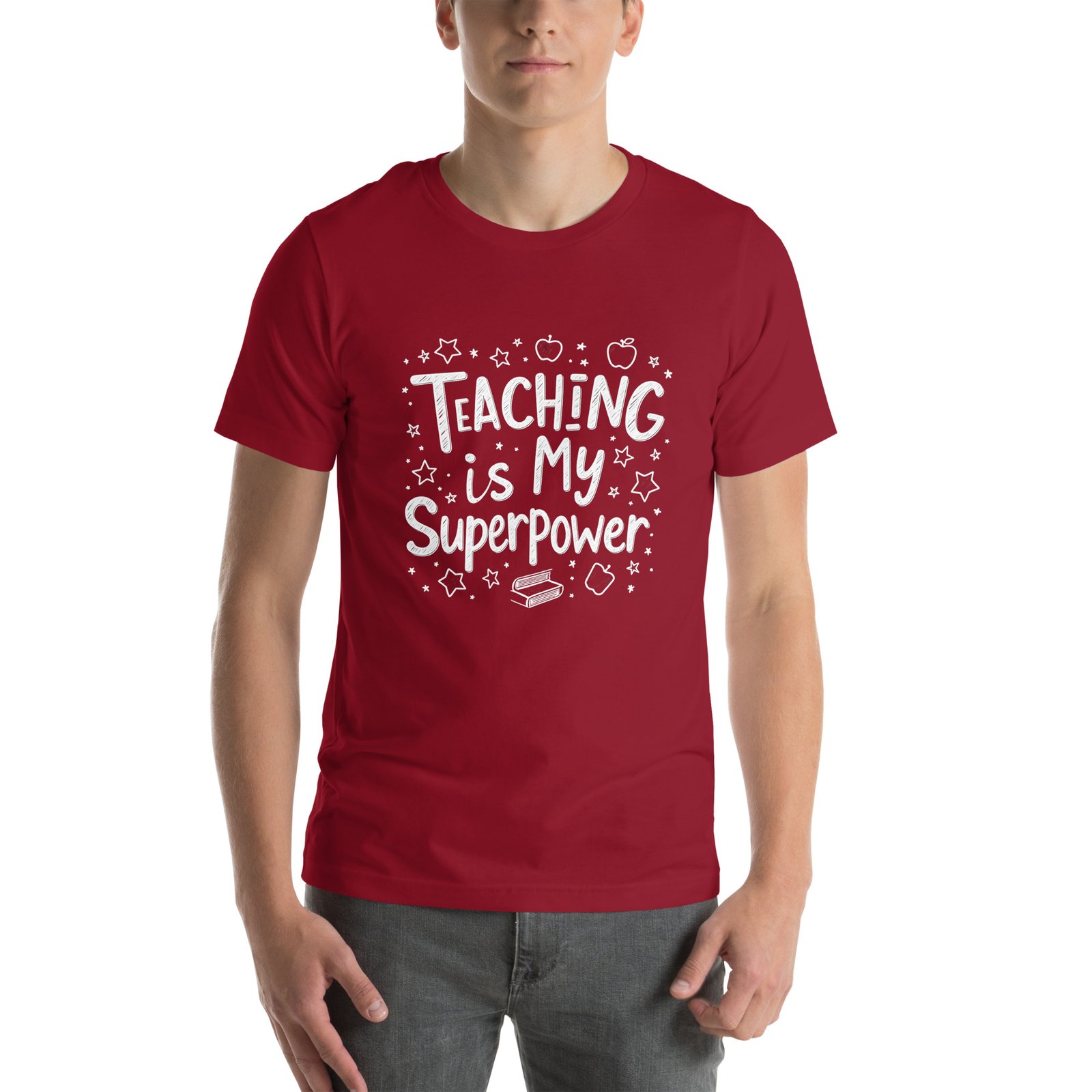Teaching is My Superpower Chalkboard Design - Unisex t-shirt - Image 31