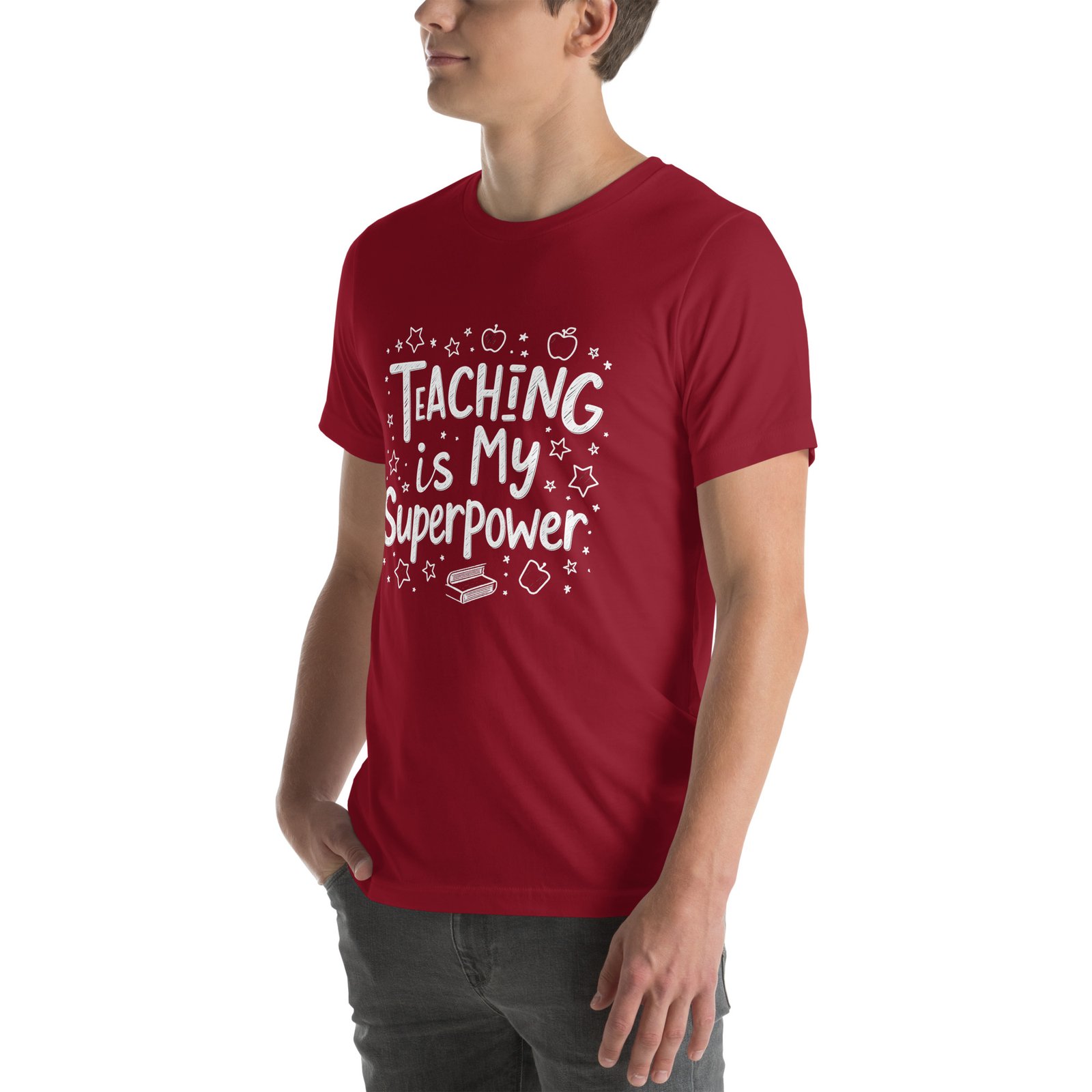 Teaching is My Superpower Chalkboard Design - Unisex t-shirt - Image 34