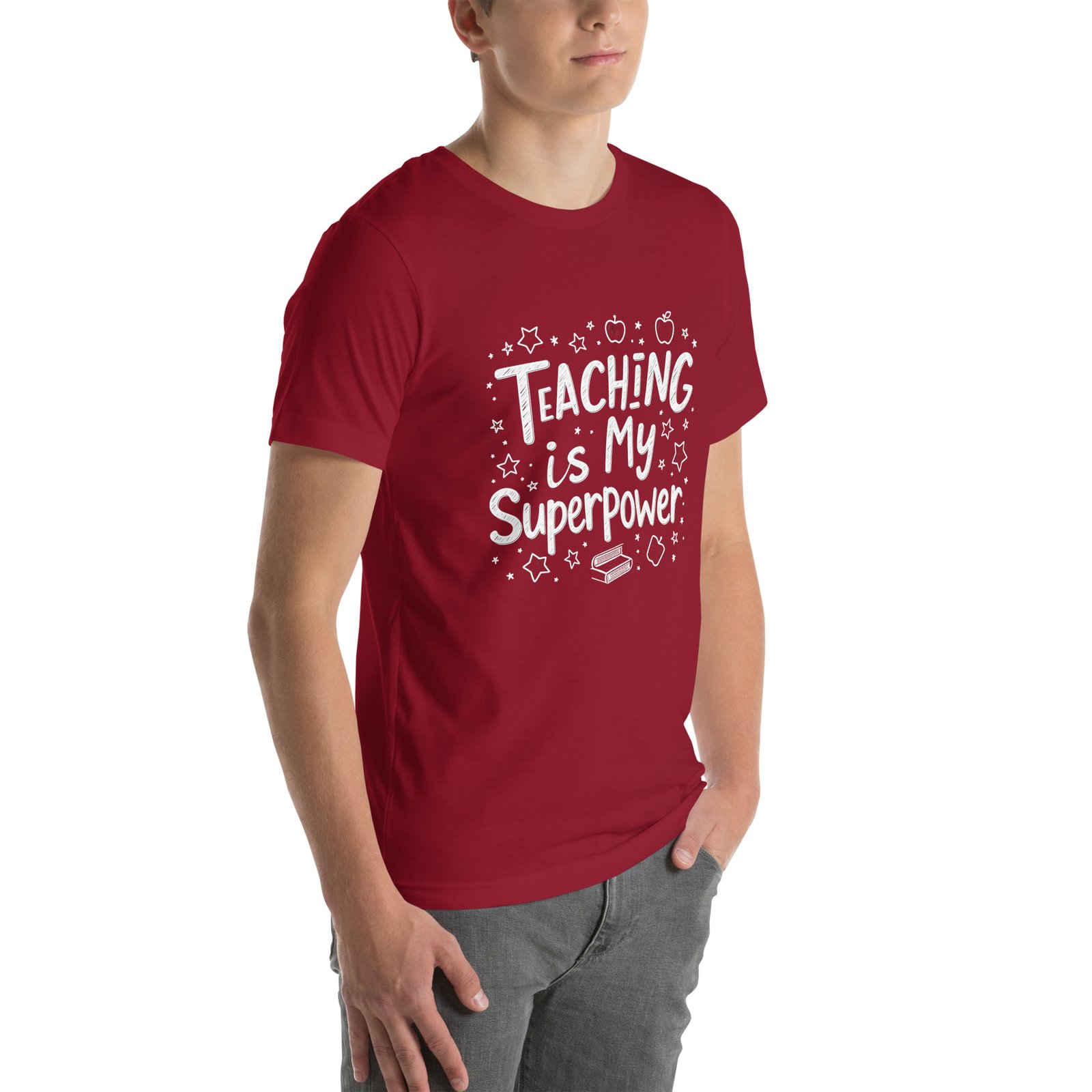 Teaching is My Superpower Chalkboard Design - Unisex t-shirt - Image 36