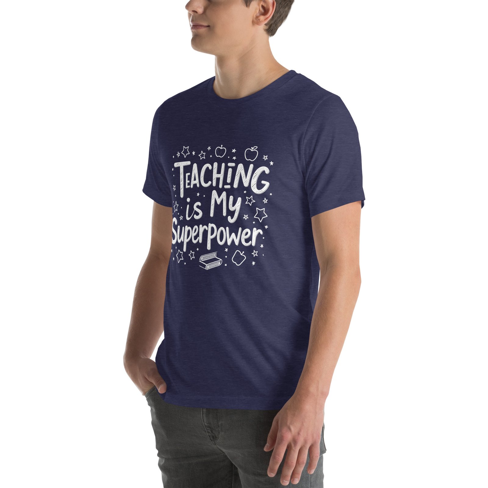 Teaching is My Superpower Chalkboard Design - Unisex t-shirt - Image 46